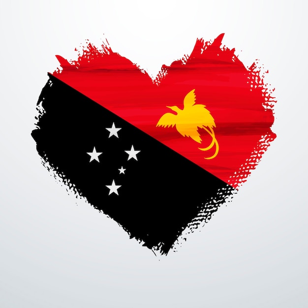 Heart shaped flag of Papua New Guinea