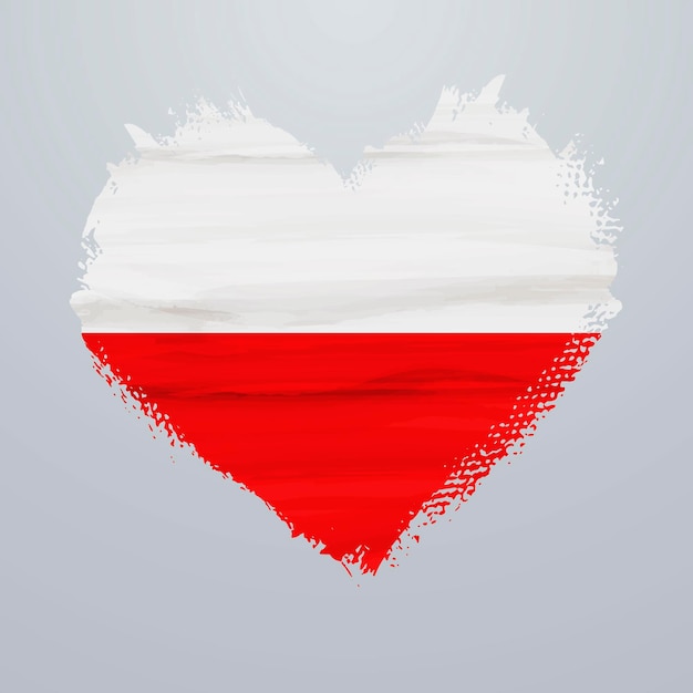 Bandiera della polonia a forma di cuore