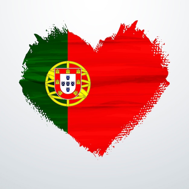 Heart shaped flag of Portugal