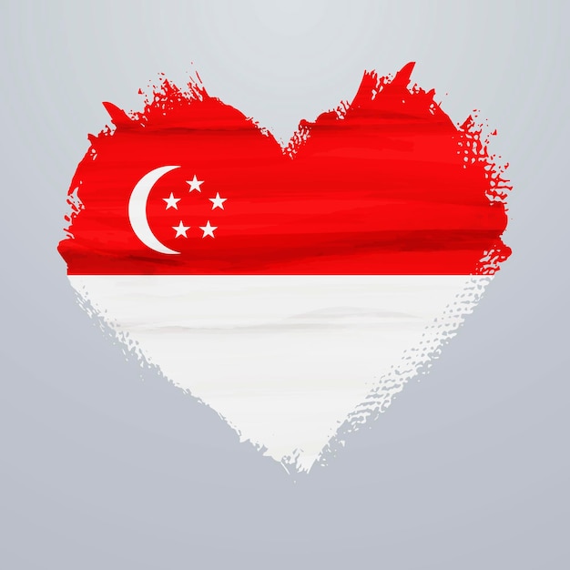 Heart shaped flag of singapore