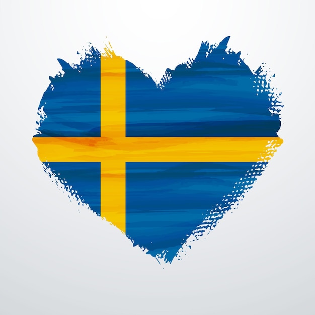 Heart shaped flag of sweden