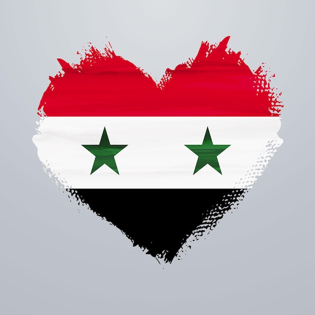 Флаг Сирии в форме сердца