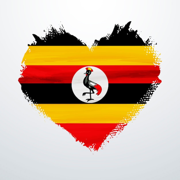 Флаг Уганды в форме сердца
