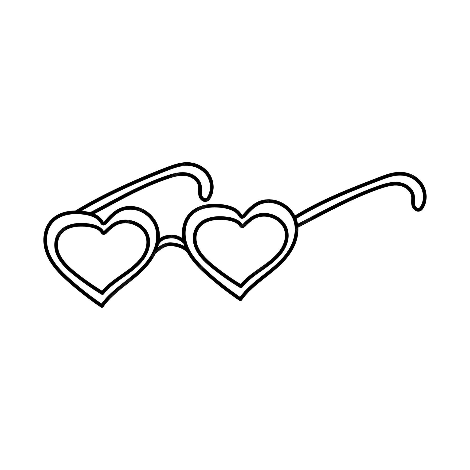 doodle style vector illustration. cute glasses in the shape of hearts.  glasses hearts simple drawing clipart. love, romance 10403255 Vector Art at  Vecteezy