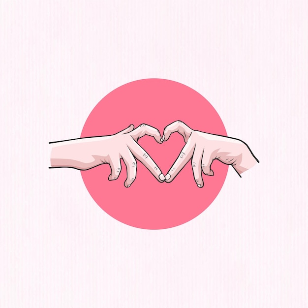 Vector heart shaped hands for valentines day