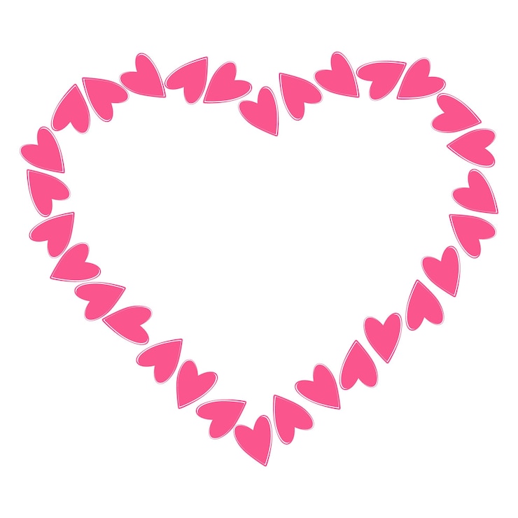 वेक्टर heart shaped hearts abstract frame border in trendy pink valentine day greeting copy space template