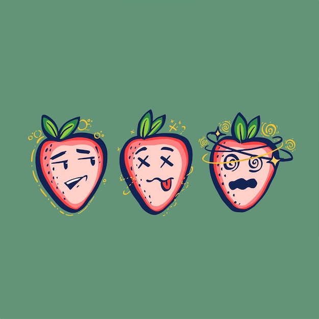 Heart shaped strawberry vector illustration