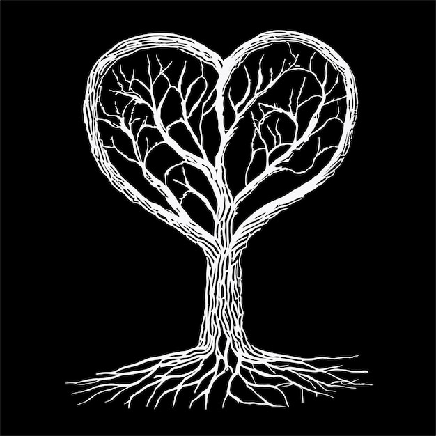 Heart shaped vector tree