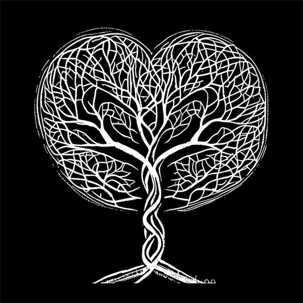 Вектор Векторное дерево в форме сердца