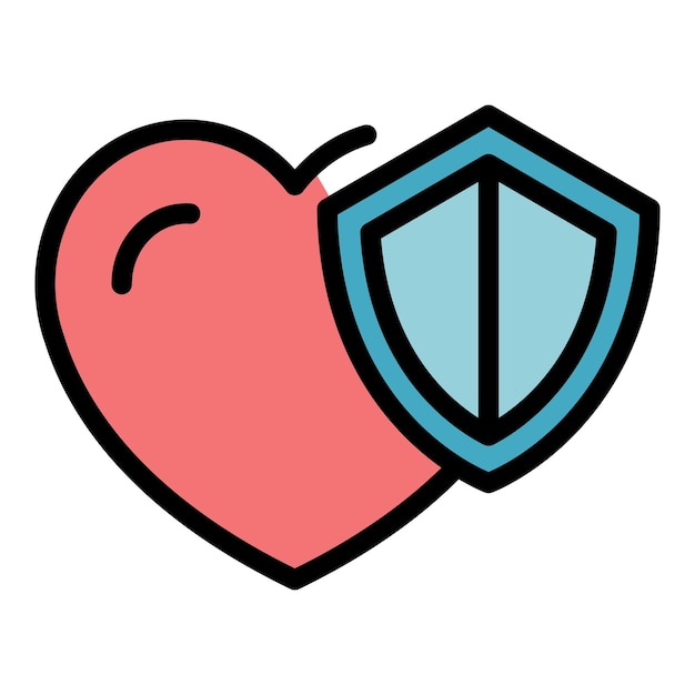 Premium Vector | Heart shield icon outline heart shield vector icon