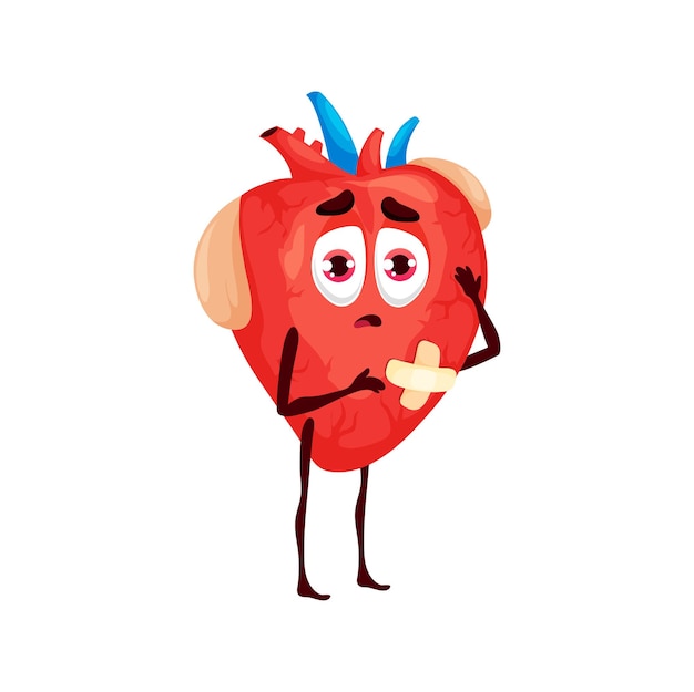 Heart sick body organ character cartoon personage