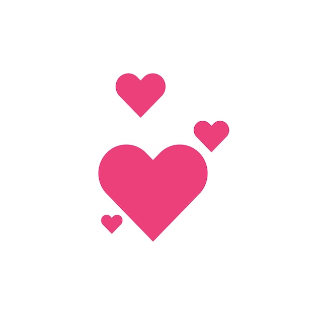 Heart simple effect icon Isolated love concept in vector flat style