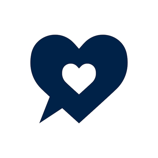 Heart in speech bubble icon valentine logo illustration