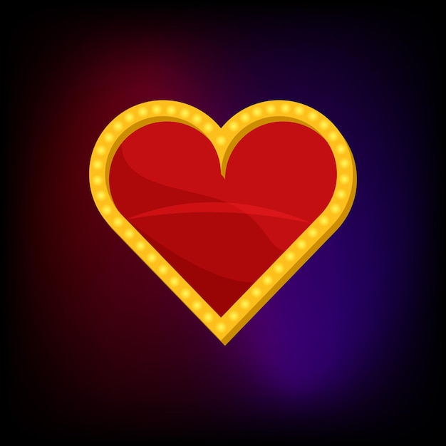 Heart suit card icon in cartoon style for any design