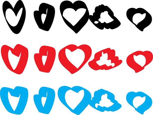 Сердце SVG Bundle Валентинское сердце Svg Скетч Svg Любовь Svg Форма сердца Svg Ручно нарисованное сердце Svg