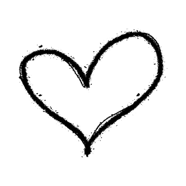 Heart symbol icon hand drawn element of love and romantic doodle art illustration