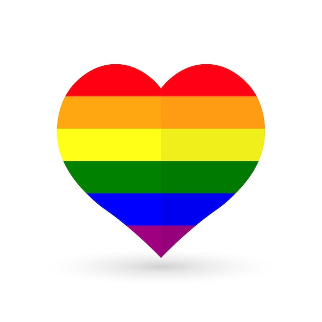 Vector heart symbol rainbow pride flag lgbt flag vector illustration