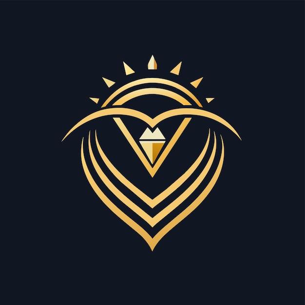 Vector a heart symbol with a crown on top symbolizing royalty and love craft a clean and sophisticated logo for a luxury jewelry store