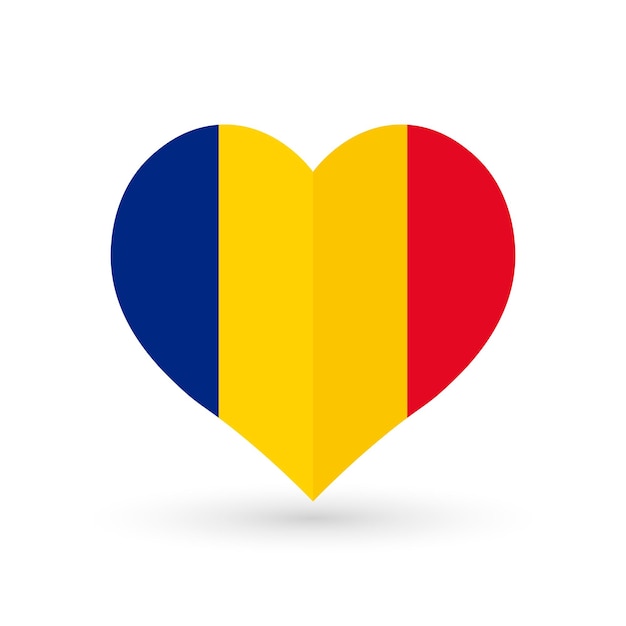 Heart symbol with flag of romania vector illustration