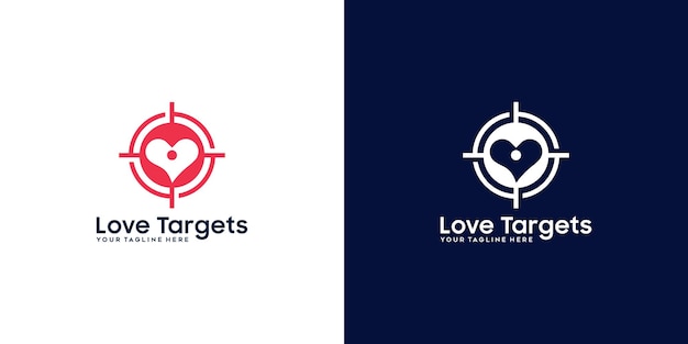 Вдохновение для дизайна логотипа Heart Target