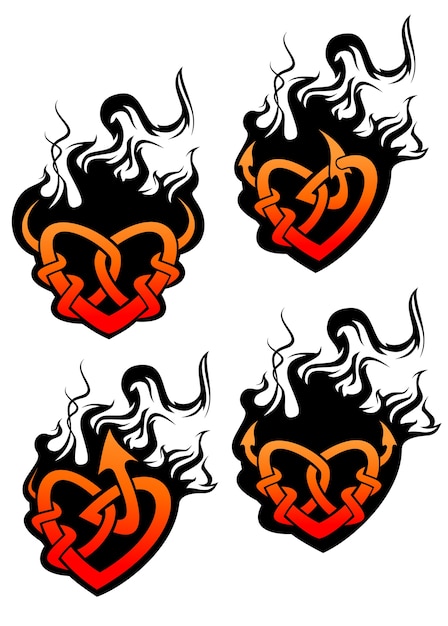 Vector heart tattoos