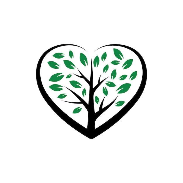 Vector heart tree vector logo