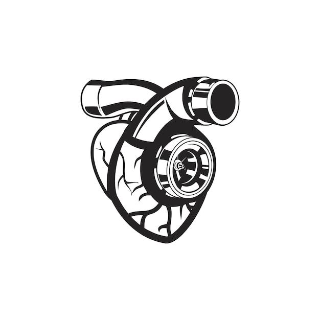 Vector heart turbo logo