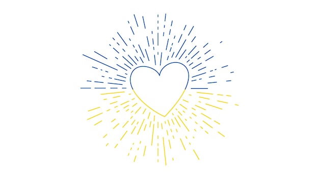 Vector heart in ukrainian colors