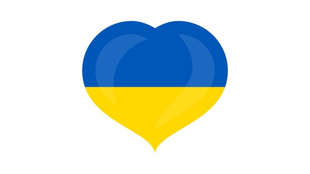 Vector heart in ukrainian colors