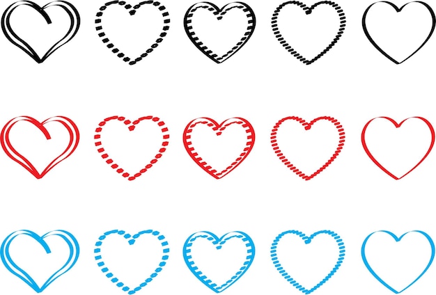 Heart Vector bundle and love Vector Teamplate icon pattran free download