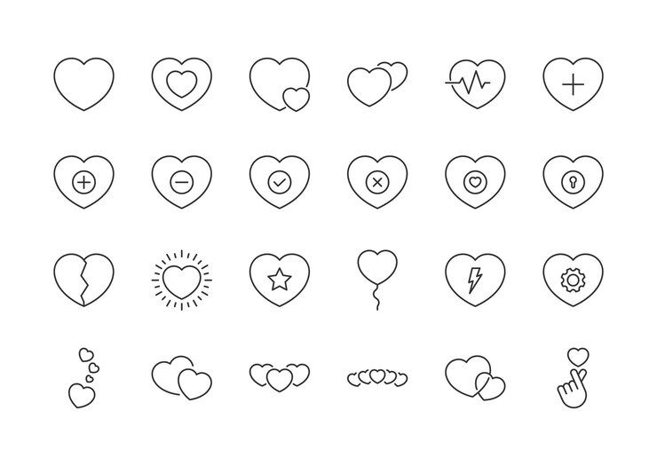 heart vector collection of heart line icons love concept collection of love popsicle icons heart vector collection editable strokes love line icons medicine symbol Donation and charity icon