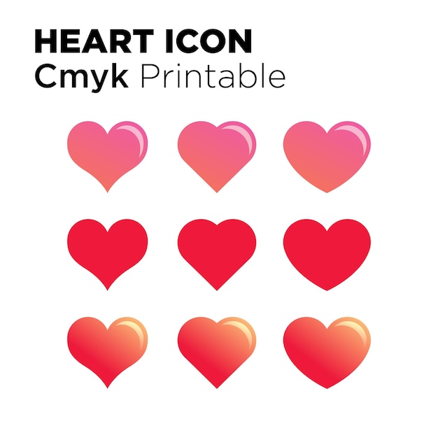 heart vector icon set