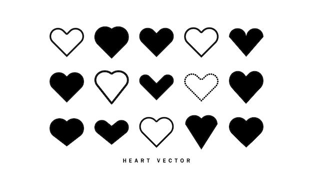 Vector heart vector icon symbol of love