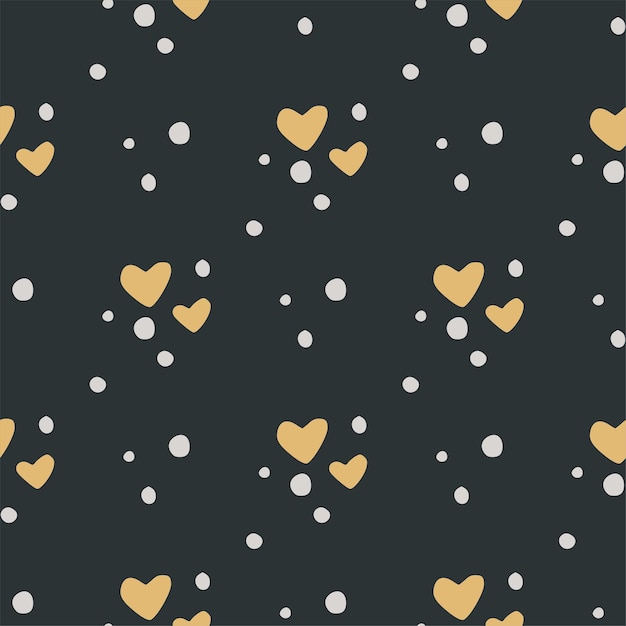 Heart vector seamless boho pattern