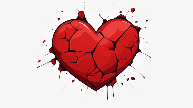 Heart vector on a white background