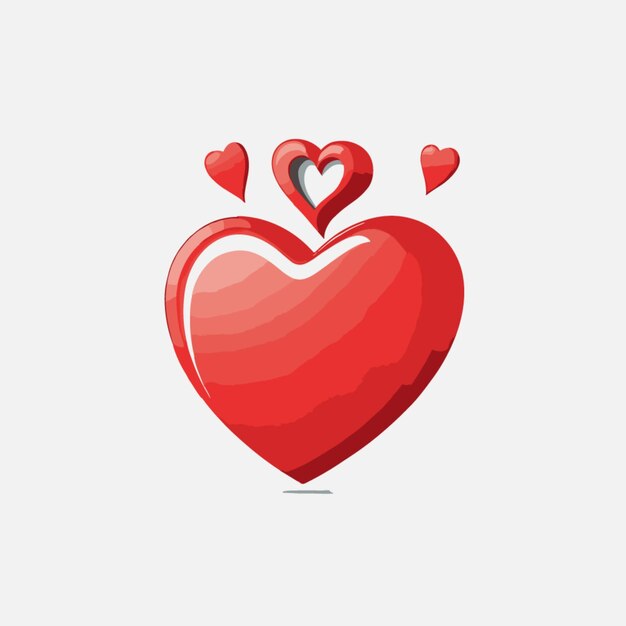 Heart vector on white background