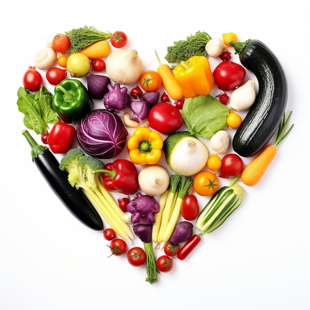 Vector heart vegetables