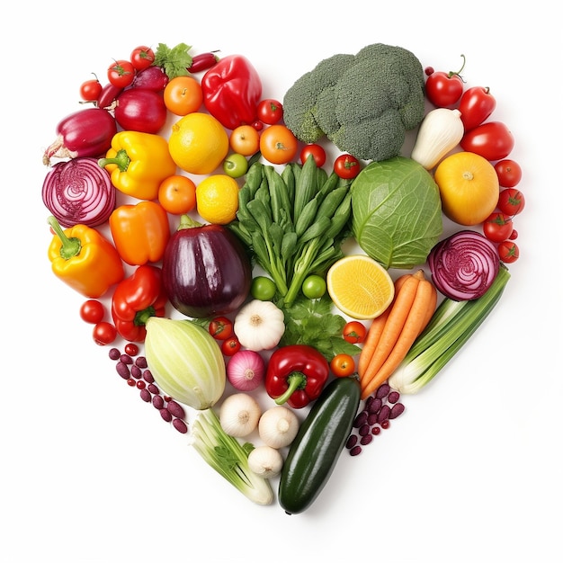 Vector heart vegetables