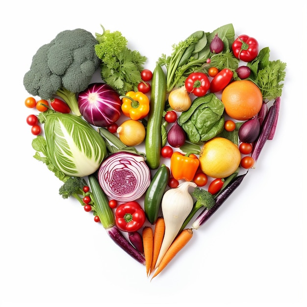 Vector heart vegetables