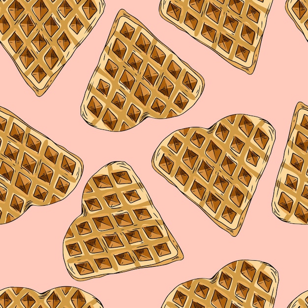 Heart waffle pattern background