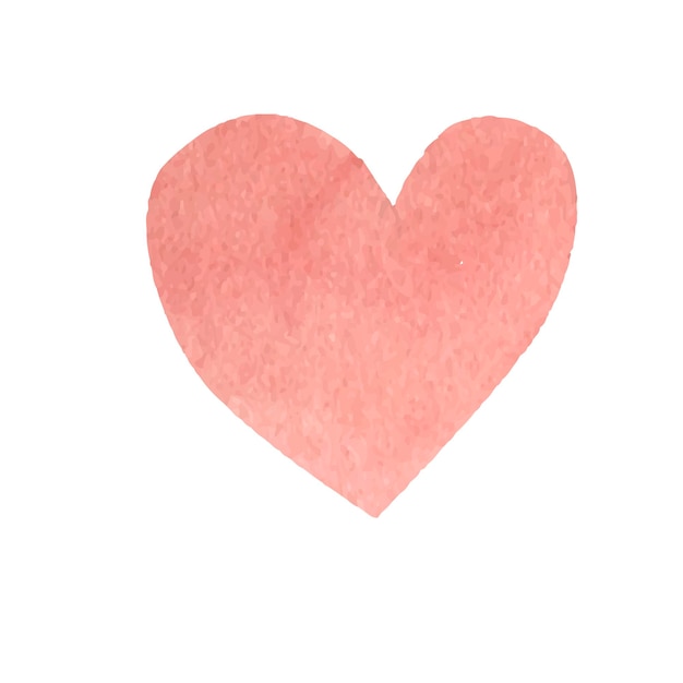 Heart watercolor illustration for kids