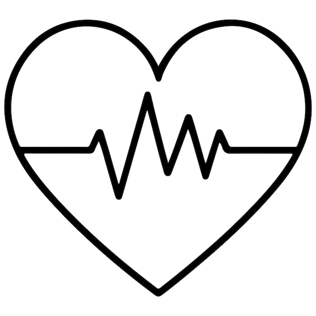 Vector heart wave icon in linear design