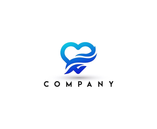 Логотип сердечной волны