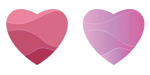 Heart wave shape with 2 tone color Vector Illustration