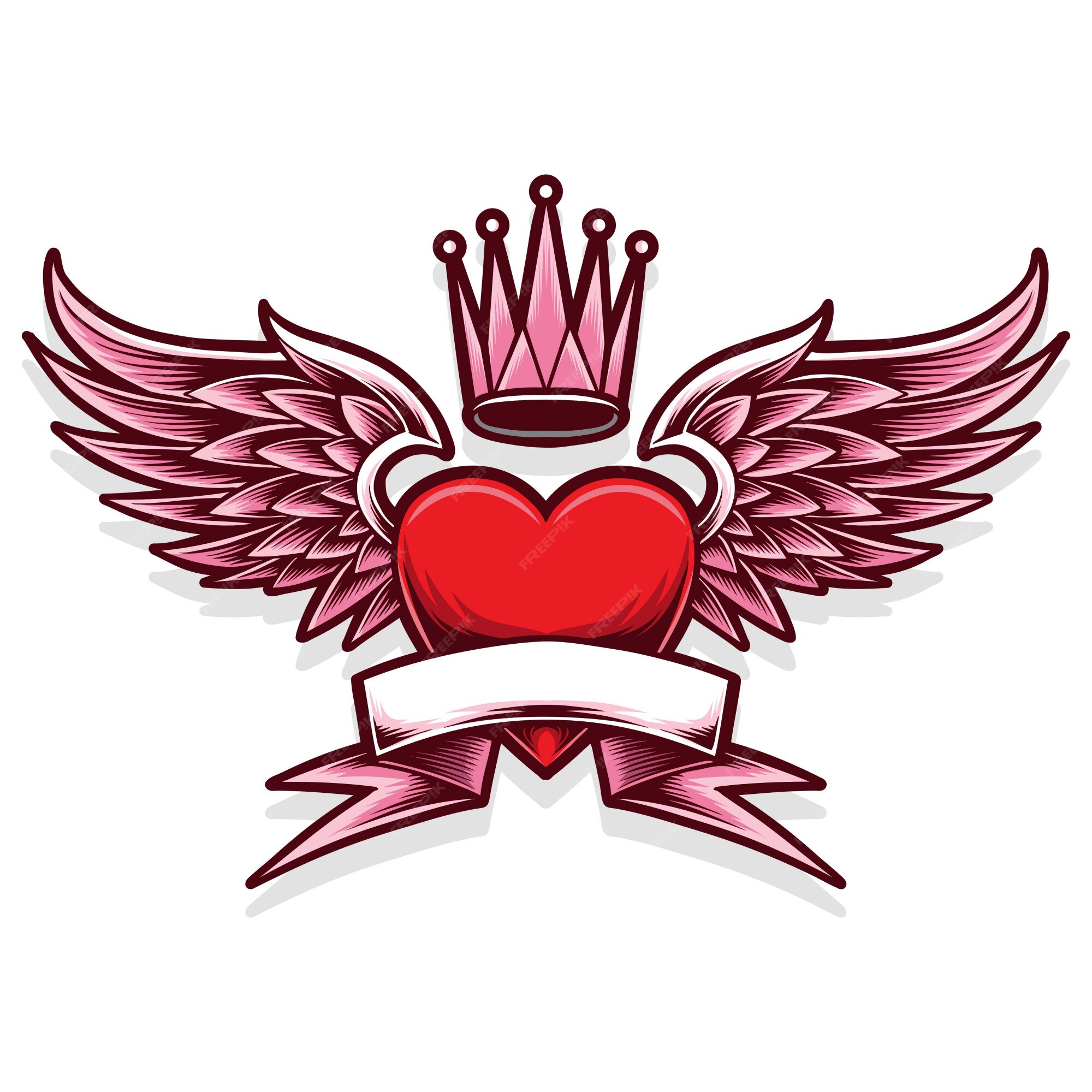 Premium Vector | Heart wings tattoo style Premium Vector | Heart wings tattoo style