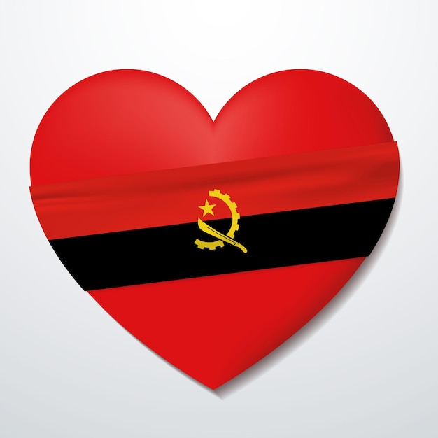 Heart with angola flag