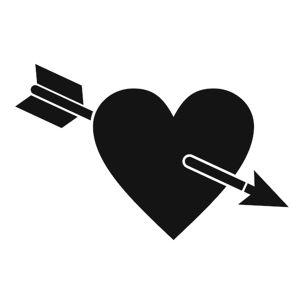 Vettore cuore con icona freccia illustrazione semplice del cuore con icona freccia vettoriale per il web