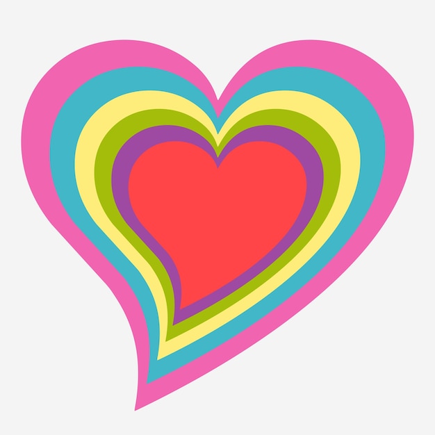 Vector heart with colours vector illustration