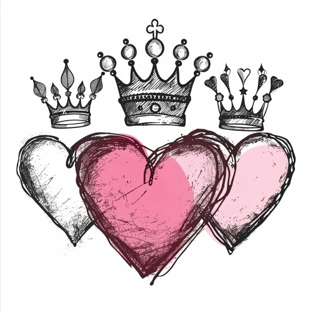 Heart with crown Vector