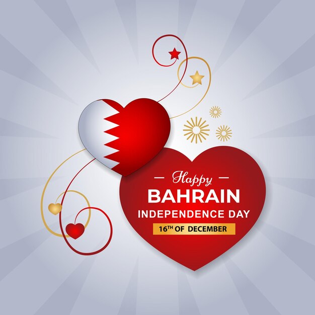 A heart with the flag of bahrain on it